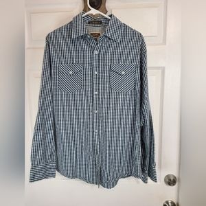 (657) James Tattersall Men's Classic Long Sleeve Dress Shirt, Size: L, Green
